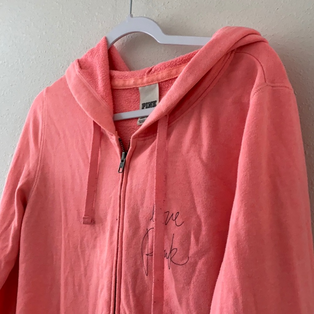 Pink Zip Up Sweater Hoodie